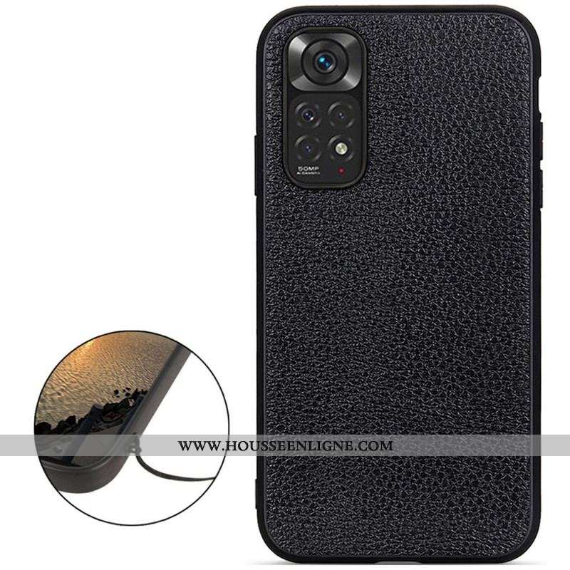 Coque Xiaomi Redmi Note 11 / 11s Cuir Litchi Véritable