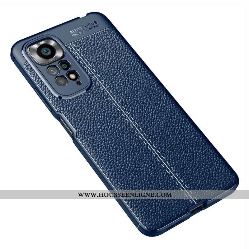 Coque Xiaomi Redmi Note 11 / 11s Effet Cuir Litchi Double Line