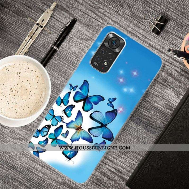 Coque Xiaomi Redmi Note 11 / 11s Papillons Bleus