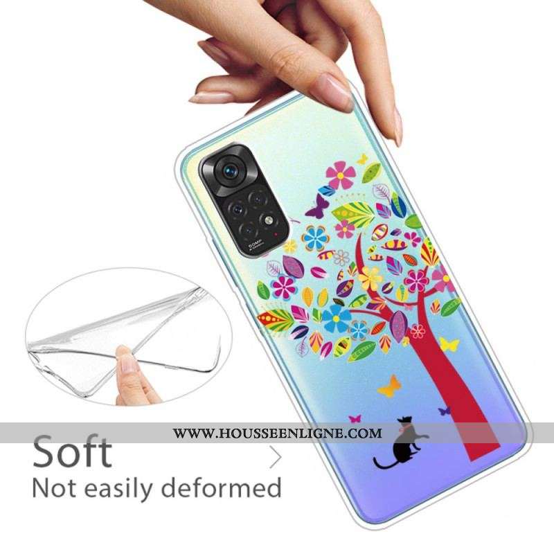 Coque Xiaomi Redmi Note 11 Pro /  Note 11 Pro 5G Chat sous l'Arbre Coloré