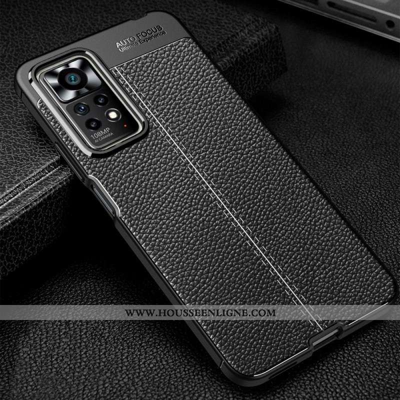 Coque Xiaomi Redmi Note 11 Pro / Note 11 Pro 5G Effet Cuir Litchi Double Line