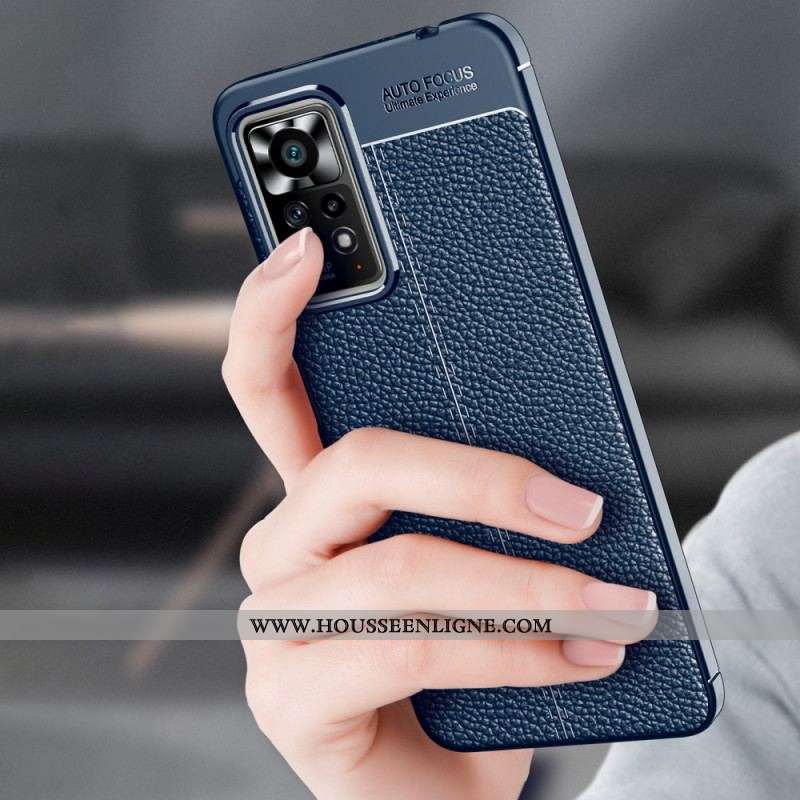 Coque Xiaomi Redmi Note 11 Pro / Note 11 Pro 5G Effet Cuir Litchi Double Line