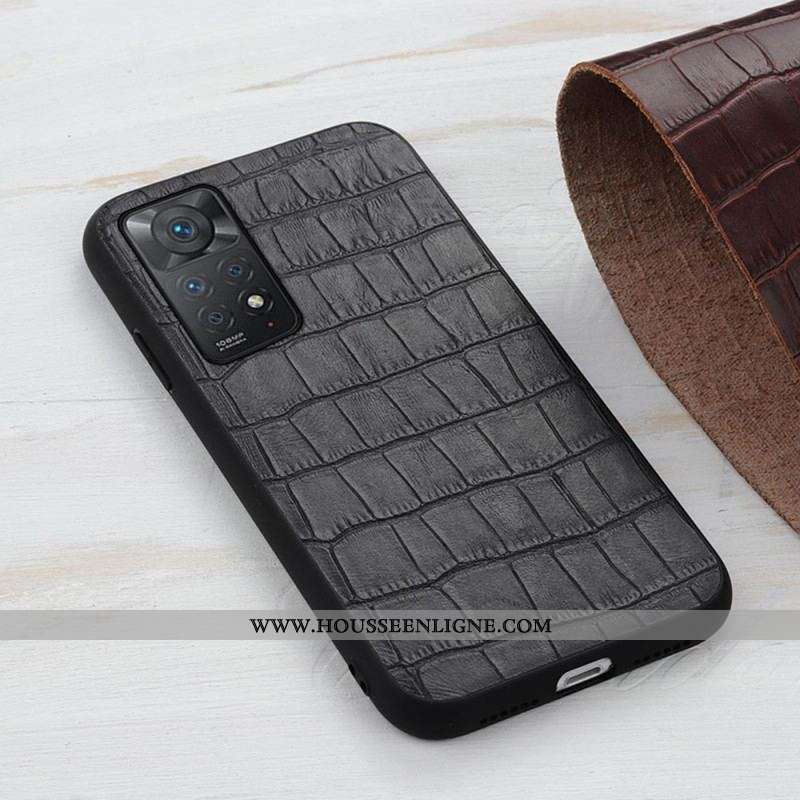 Coque Xiaomi Redmi Note 11 Pro / Note 11 Pro 5G Véritable Cuir Texture Crocodile