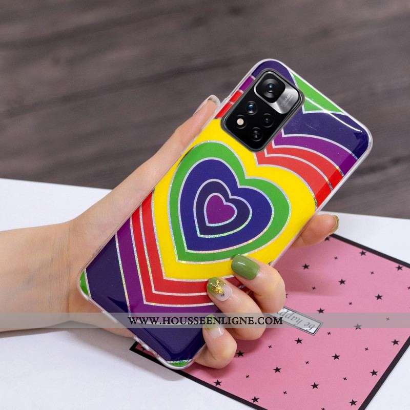 Coque Xiaomi Redmi Note 11 Pro Plus 5G Coeur Psychédélique