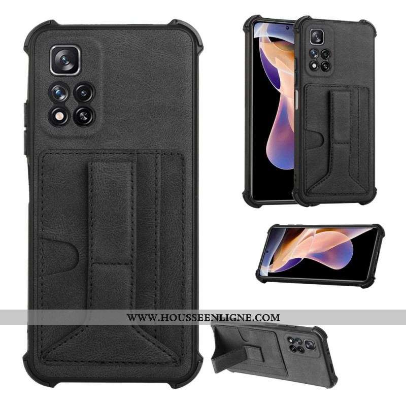 Coque Xiaomi Redmi Note 11 Pro Plus 5G Cuir Support et Porte-Cartes