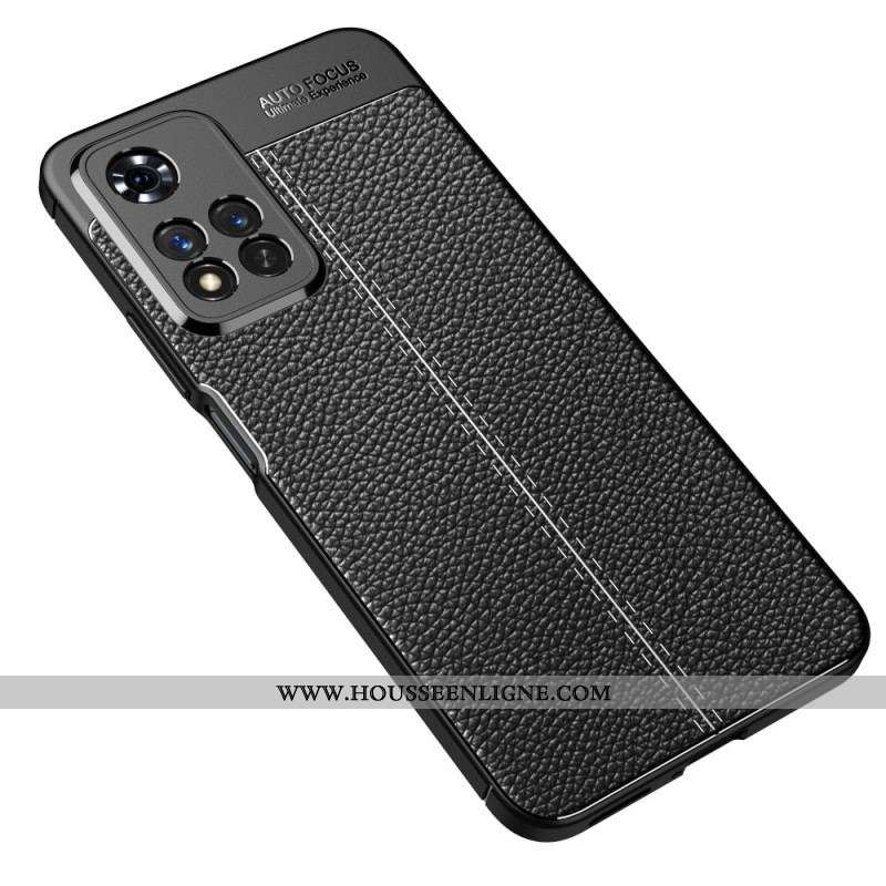 Coque Xiaomi Redmi Note 11 Pro Plus 5G Effet Cuir Litchi Double Line