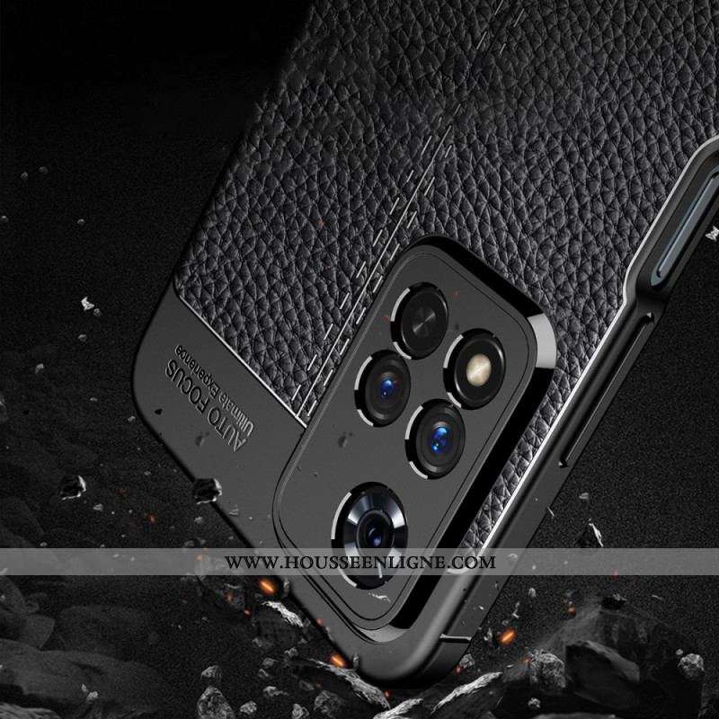 Coque Xiaomi Redmi Note 11 Pro Plus 5G Effet Cuir Litchi Double Line