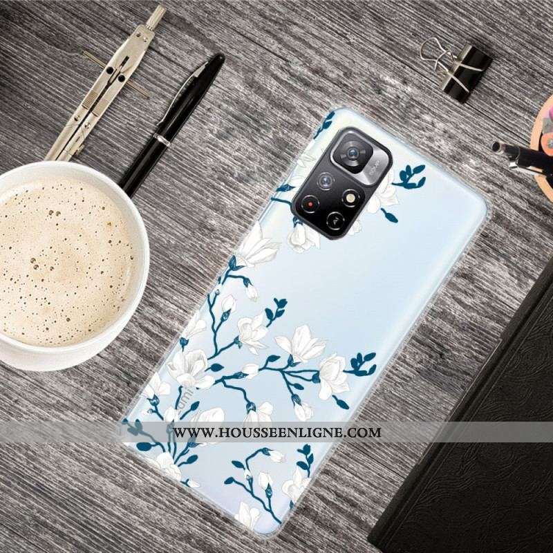 Coque Xiaomi Redmi Note 11 Pro Plus 5G Fleurs Blanches