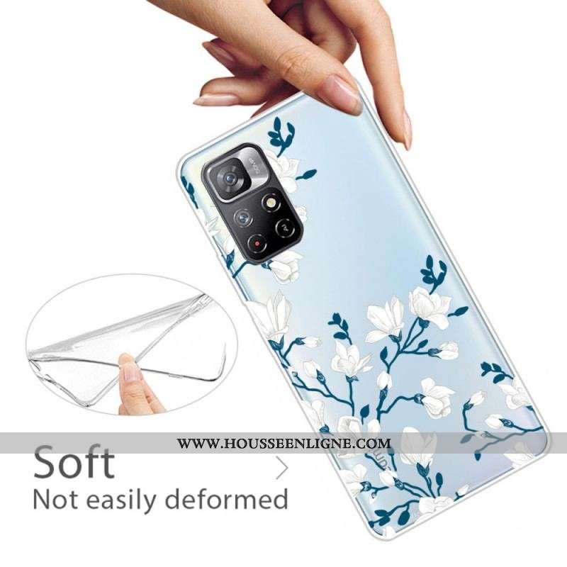 Coque Xiaomi Redmi Note 11 Pro Plus 5G Fleurs Blanches