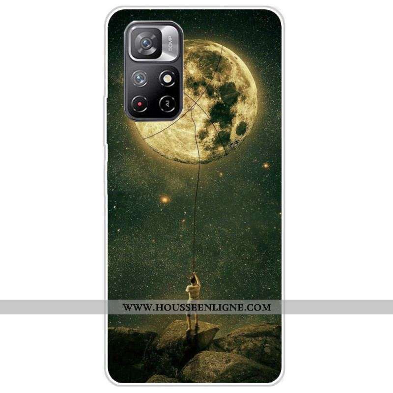 Coque Xiaomi Redmi Note 11 Pro Plus 5G Flexible Homme à la Lune