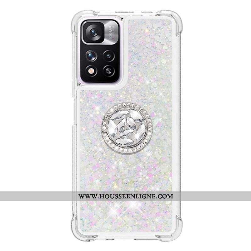 Coque Xiaomi Redmi Note 11 Pro Plus 5G Paillettes avec Anneau-Support