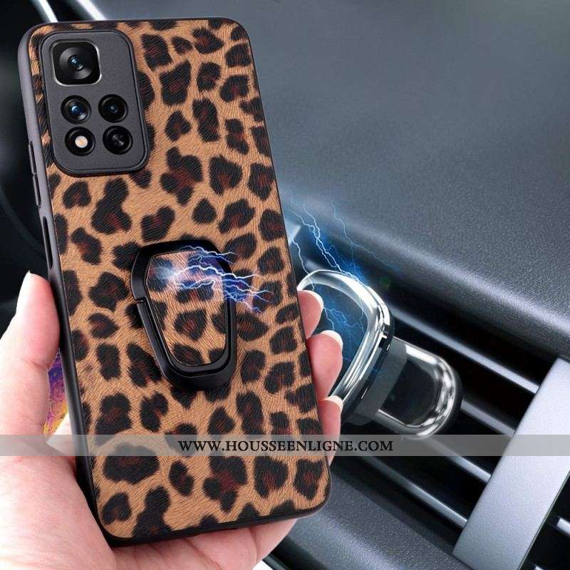 Coque Xiaomi Redmi Note 11 Pro Plus 5G Style Léopard Anneau-Support