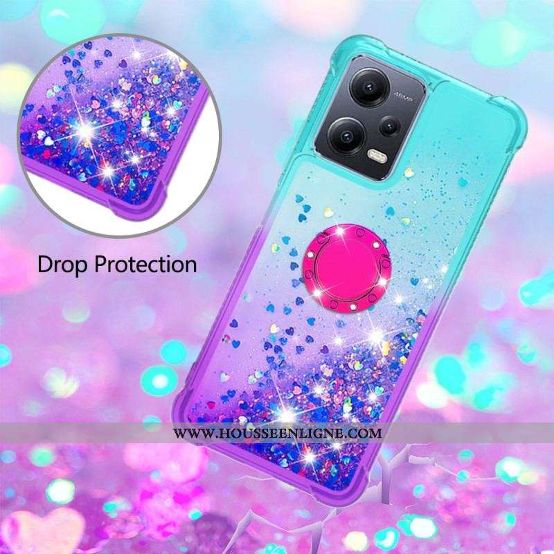 Coque Xiaomi Redmi Note 12/Poco X5 5G Paillettes Anneau-Support