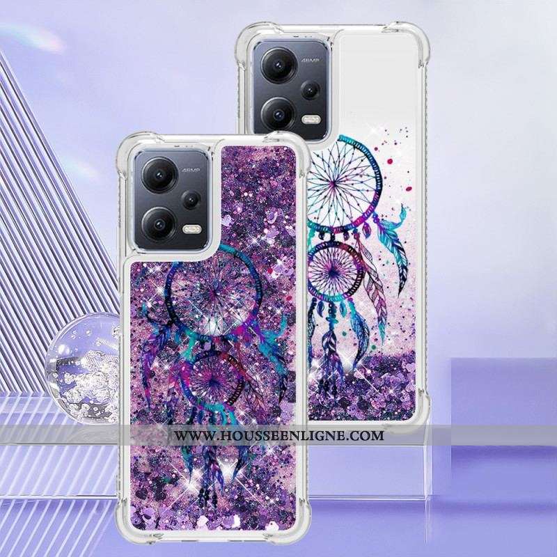 Coque Xiaomi Redmi Note 12/Poco X5 5G Paillettes Attrape Rêves