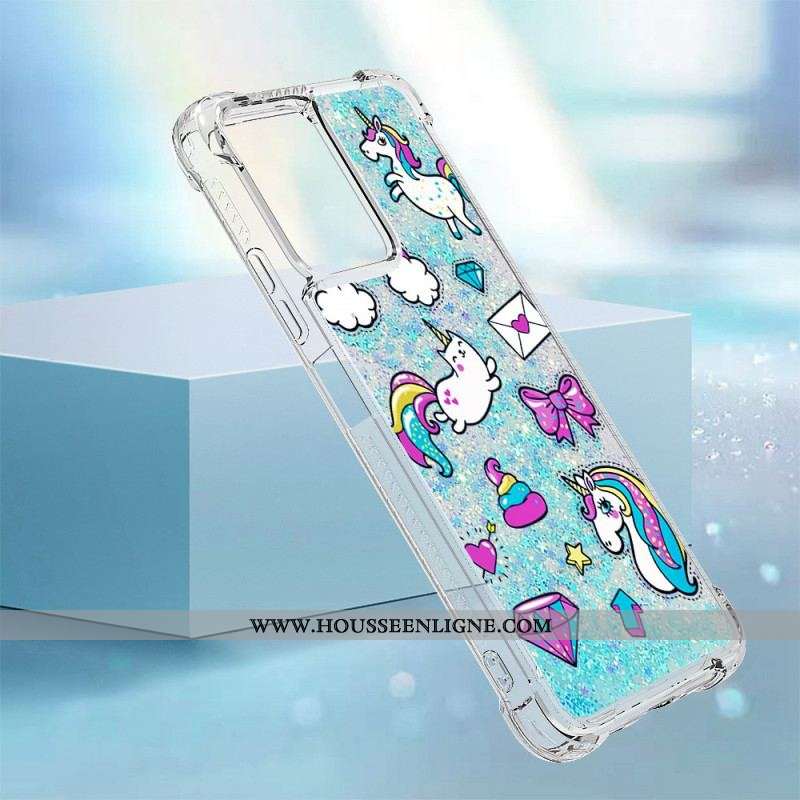 Coque Xiaomi Redmi Note 12/Poco X5 5G Paillettes Licornes