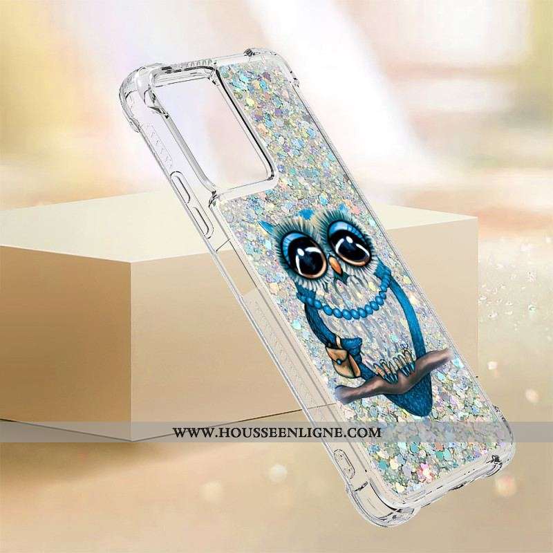 Coque Xiaomi Redmi Note 12/Poco X5 5G Paillettes Miss Hibou