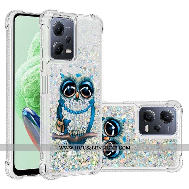 Coque Xiaomi Redmi Note 12/Poco X5 5G Paillettes Miss Hibou