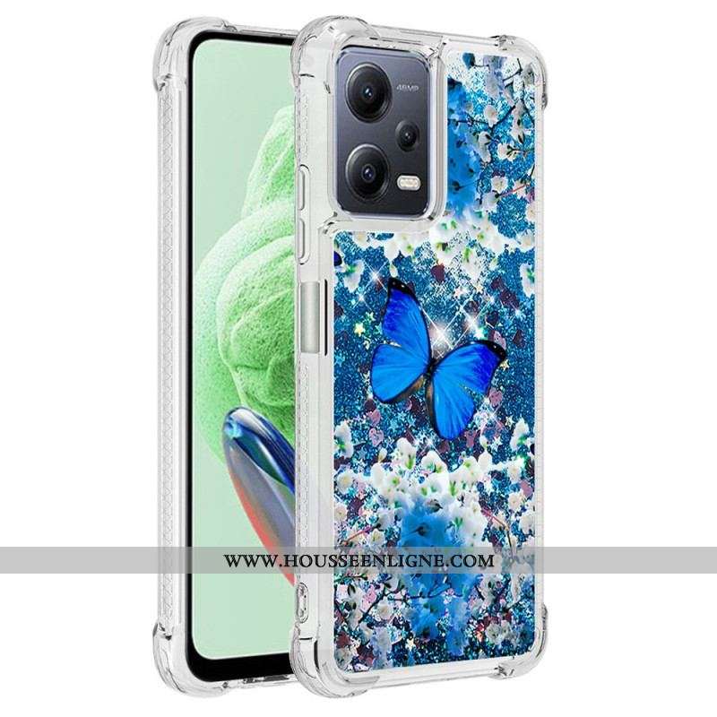 Coque Xiaomi Redmi Note 12/Poco X5 5G Paillettes Papillons