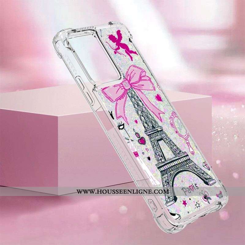 Coque Xiaomi Redmi Note 12/Poco X5 5G Paillettes Tour Eiffel