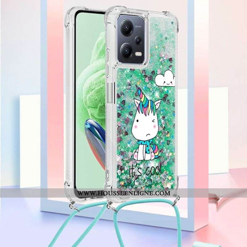 Coque Xiaomi Redmi Note 12/Poco X5 5G à Cordon Licornes