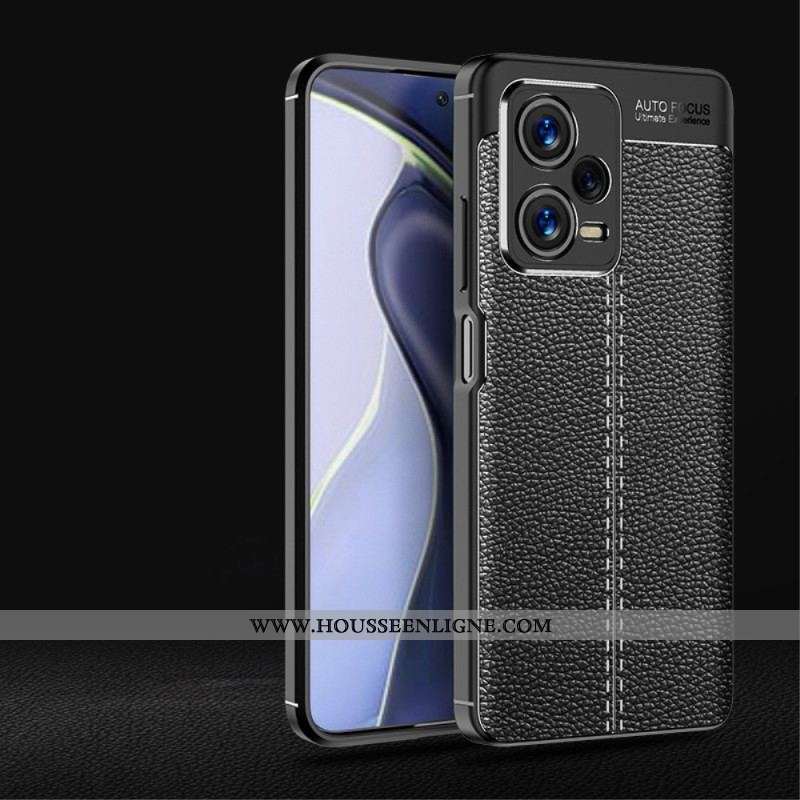 Coque Xiaomi Redmi Note 12 Pro Plus Effet Cuir Litchi Double Line