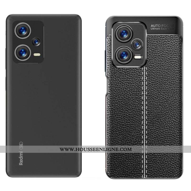 Coque Xiaomi Redmi Note 12 Pro Plus Effet Cuir Litchi Double Line