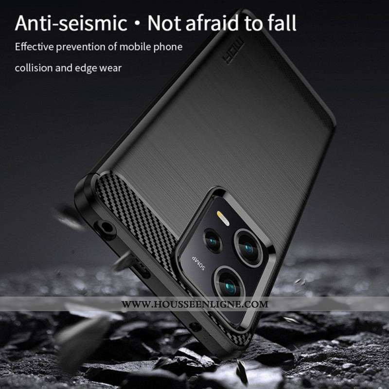 Coque Xiaomi Redmi Note 12 Pro/Poco X5 Pro 5G Fibre Carbone Brossée MOFI