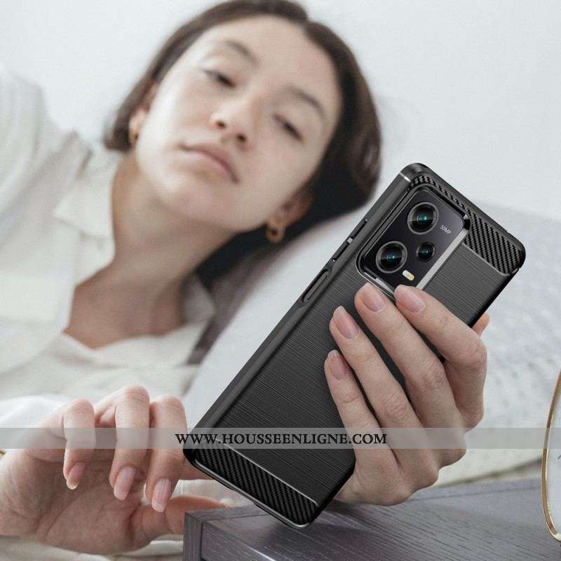 Coque Xiaomi Redmi Note 12 Pro/Poco X5 Pro 5G Fibre Carbone Brossée