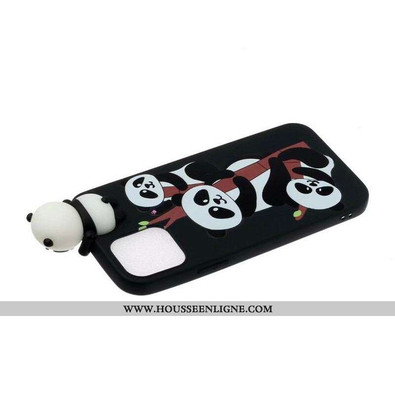 Coque iPhone 13 Mini 3D Pandas Sur Le Bambou