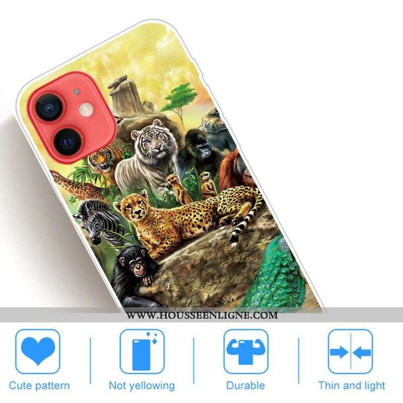 Coque iPhone 13 Mini Animaux Safari