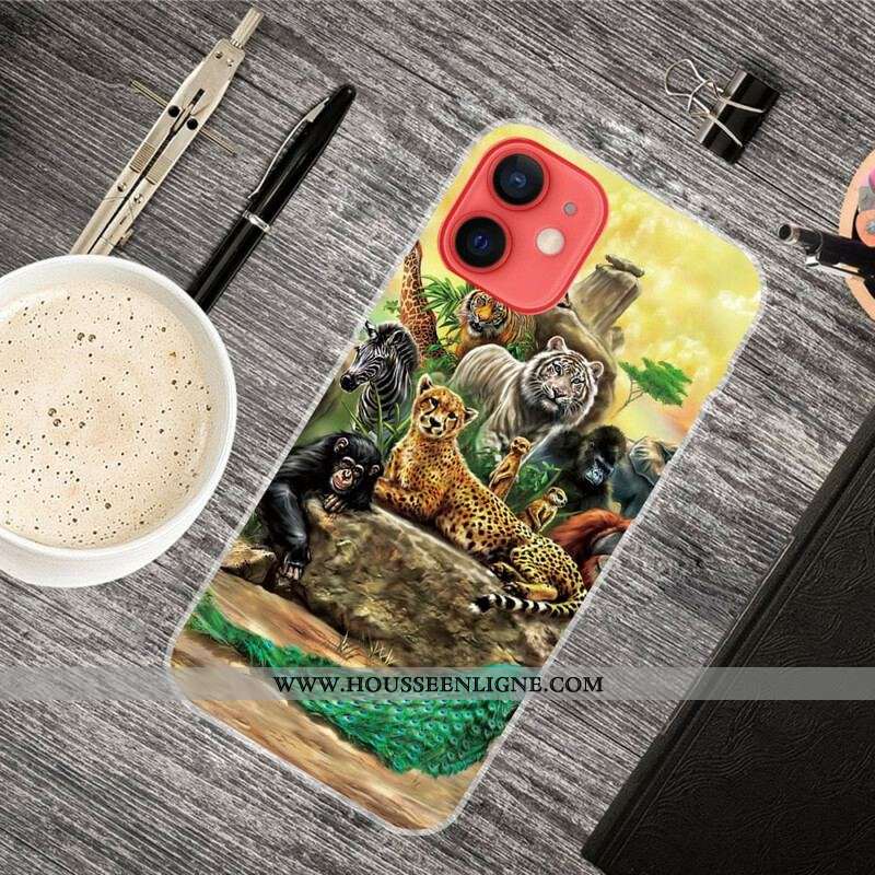 Coque iPhone 13 Mini Animaux Safari