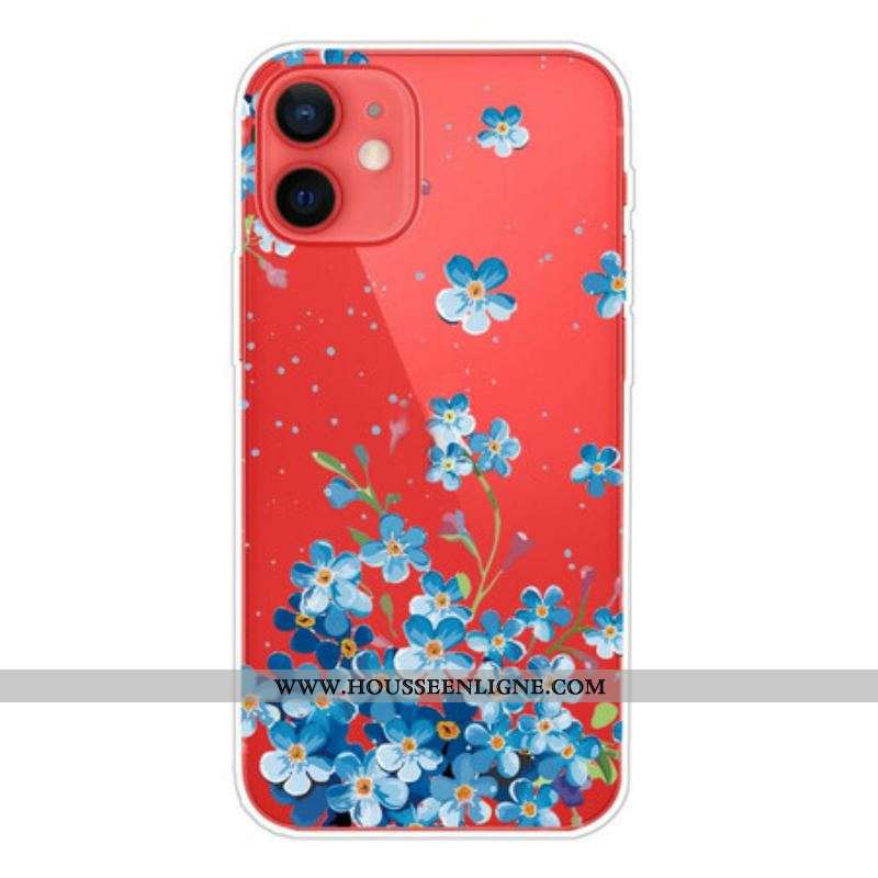 Coque iPhone 13 Mini Bouquet de Fleurs Bleues