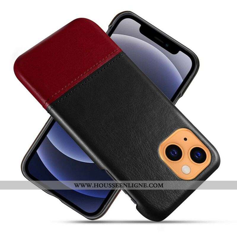 Coque iPhone 13 Mini Effet Cuir Bicolore KSQ