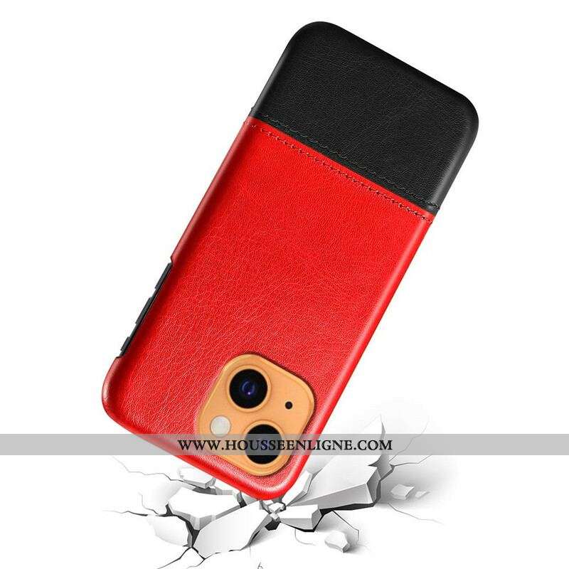 Coque iPhone 13 Mini Effet Cuir Bicolore KSQ