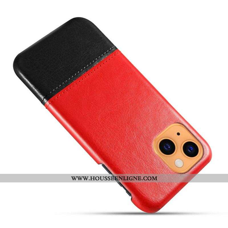 Coque iPhone 13 Mini Effet Cuir Bicolore KSQ