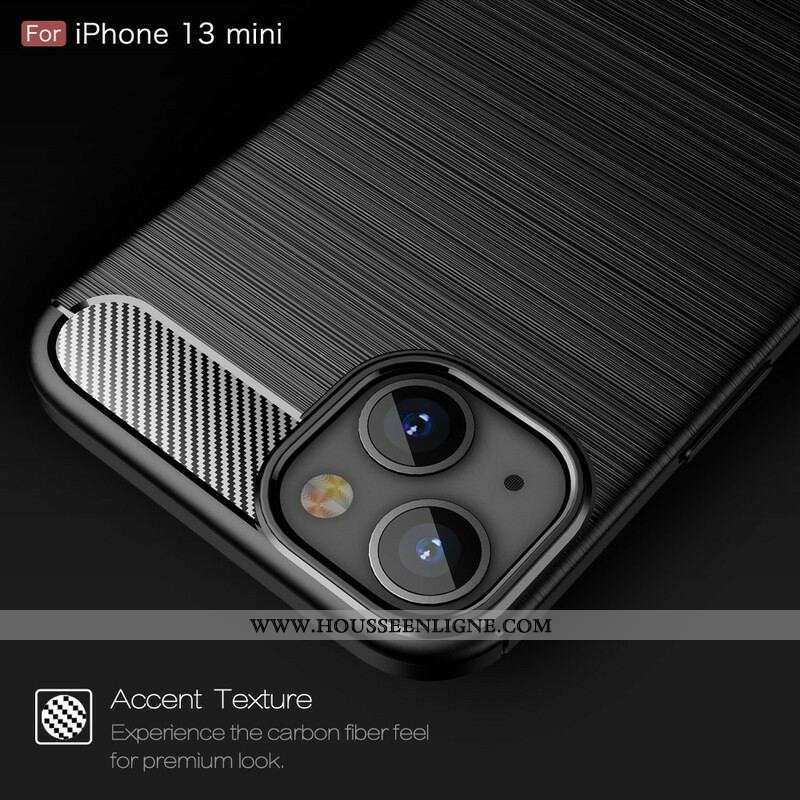 Coque iPhone 13 Mini Fibre Carbone Brossée