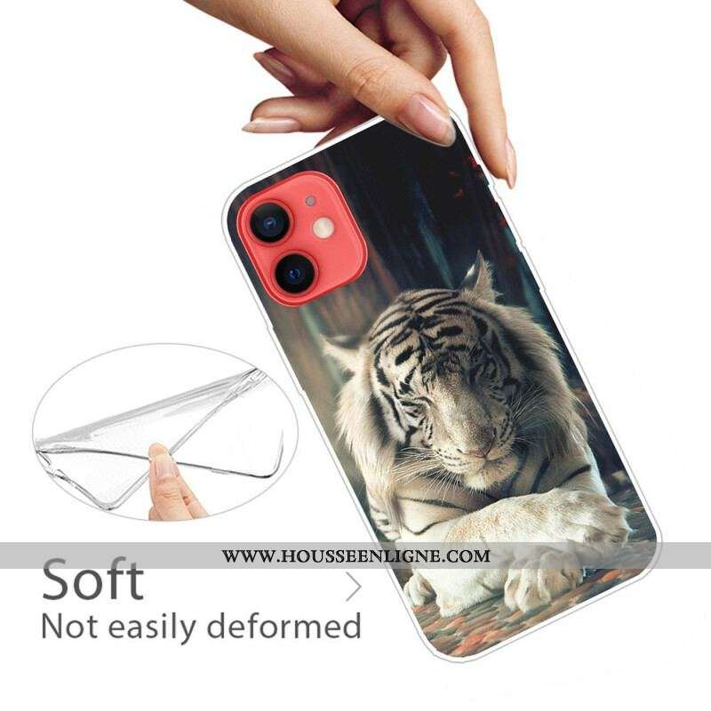 Coque iPhone 13 Mini Flexible Tigre