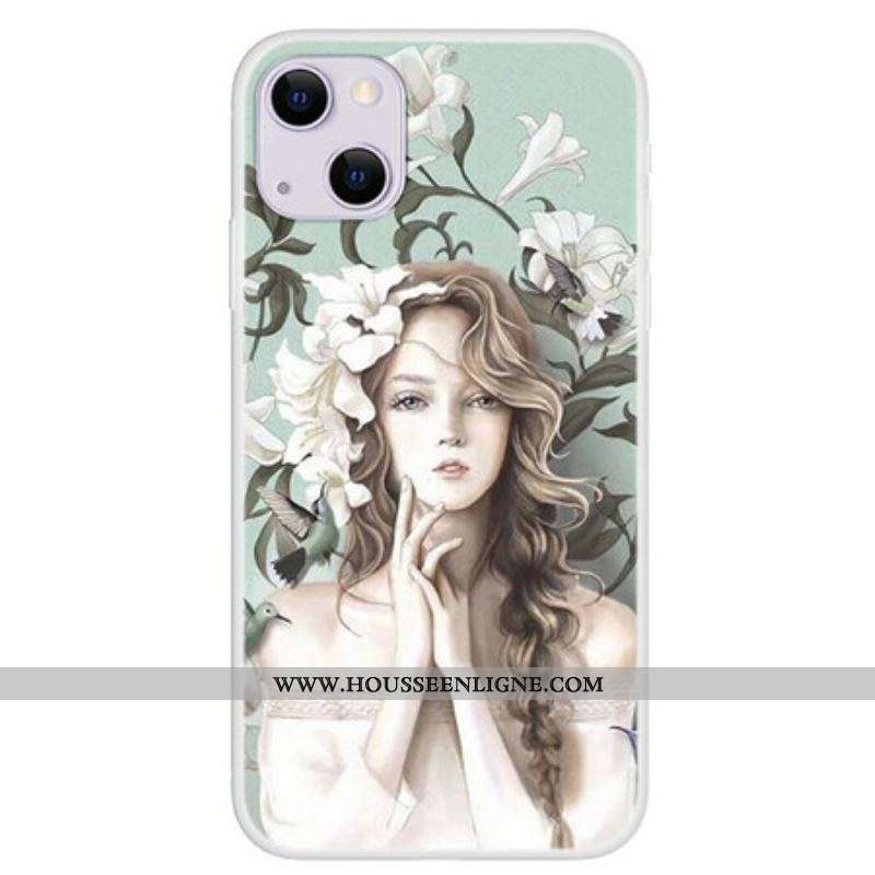 Coque iPhone 13 Mini La Femme à Fleurs