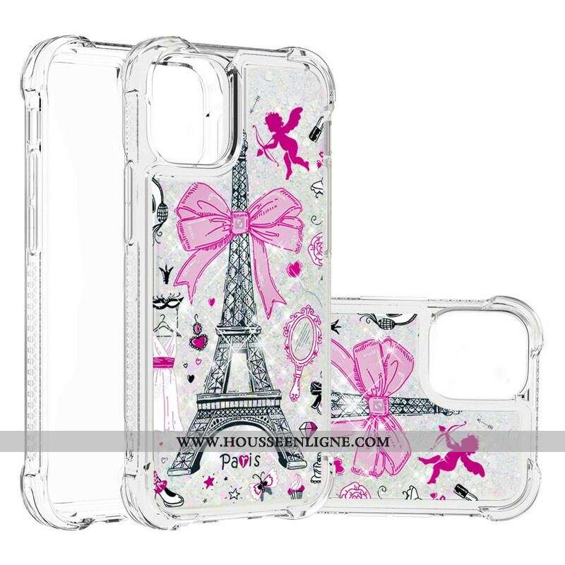 Coque iPhone 13 Mini La Tour Eiffel Paillettes