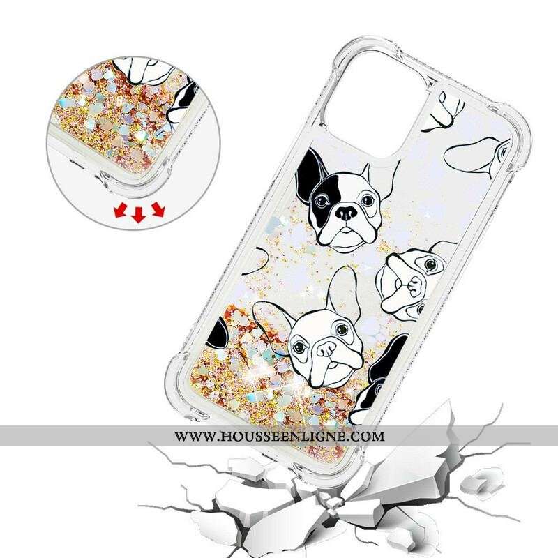 Coque iPhone 13 Mini Mr Chien Paillettes