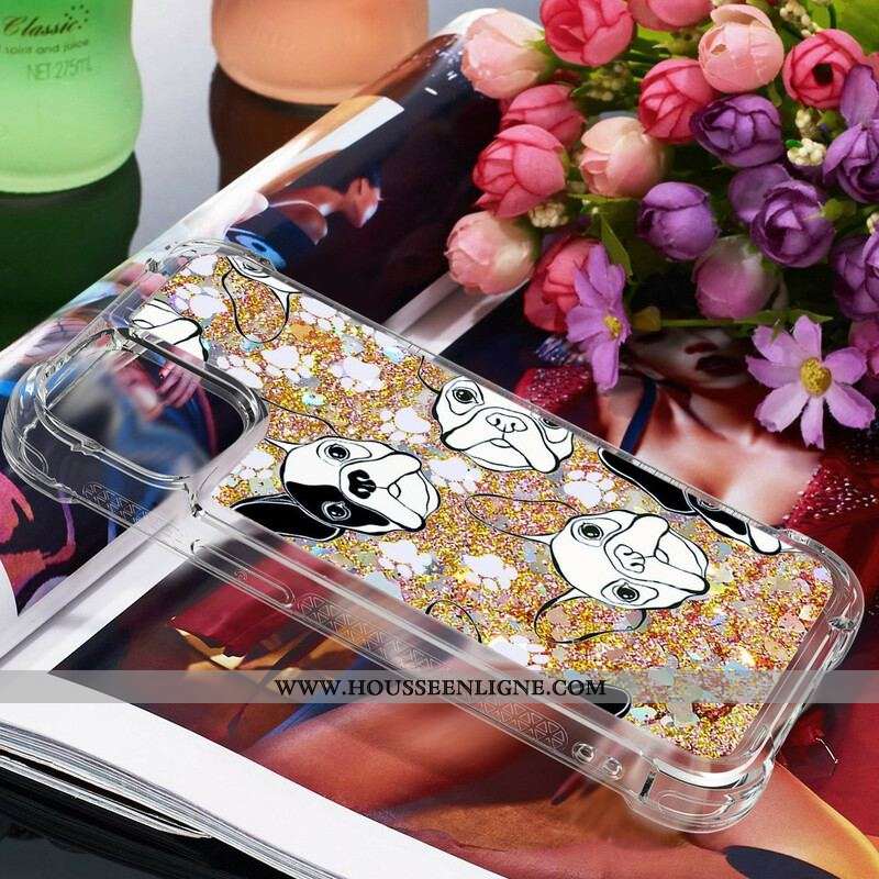 Coque iPhone 13 Mini Mr Chien Paillettes