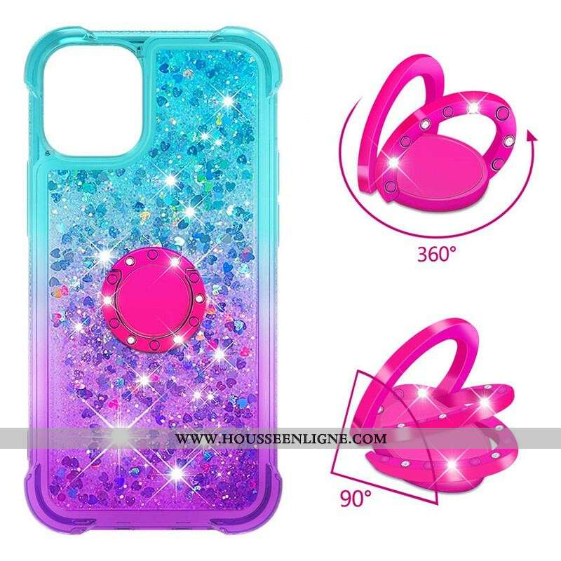 Coque iPhone 13 Mini Paillettes Anneau-Support