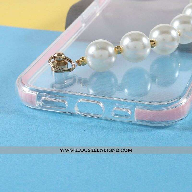 Coque iPhone 13 Mini Silicone Bracelet Perles