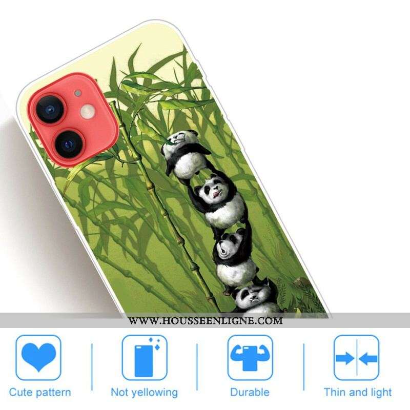 Coque iPhone 13 Mini Tas de Pandas