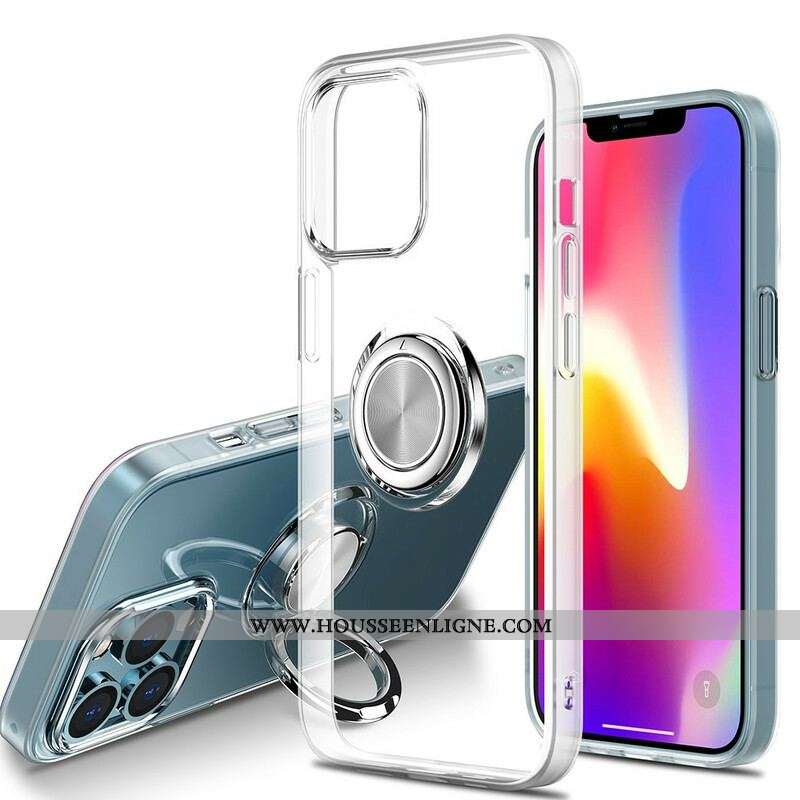 Coque iPhone 13 Mini Transparente avec Anneau-Support