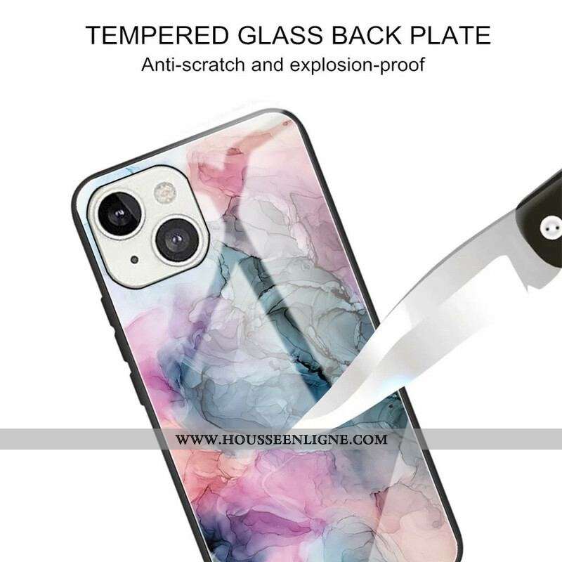 Coque iPhone 13 Mini Verre Trempé Marble