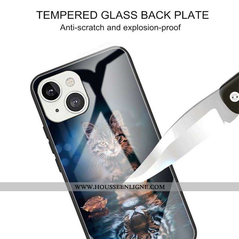 Coque iPhone 13 Mini Verre Trempé Mon Tigre