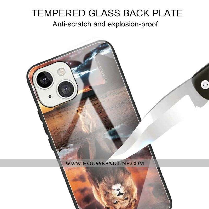 Coque iPhone 13 Mini Verre Trempé Rêve de Lionceau