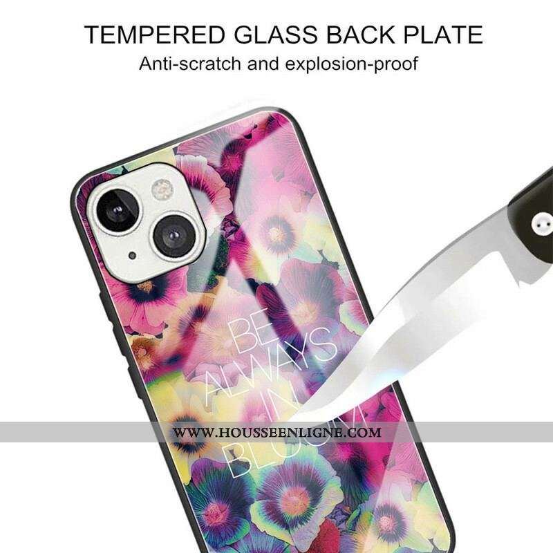 Coque iPhone 13 Mini Verre trempé Be Always in Bloom