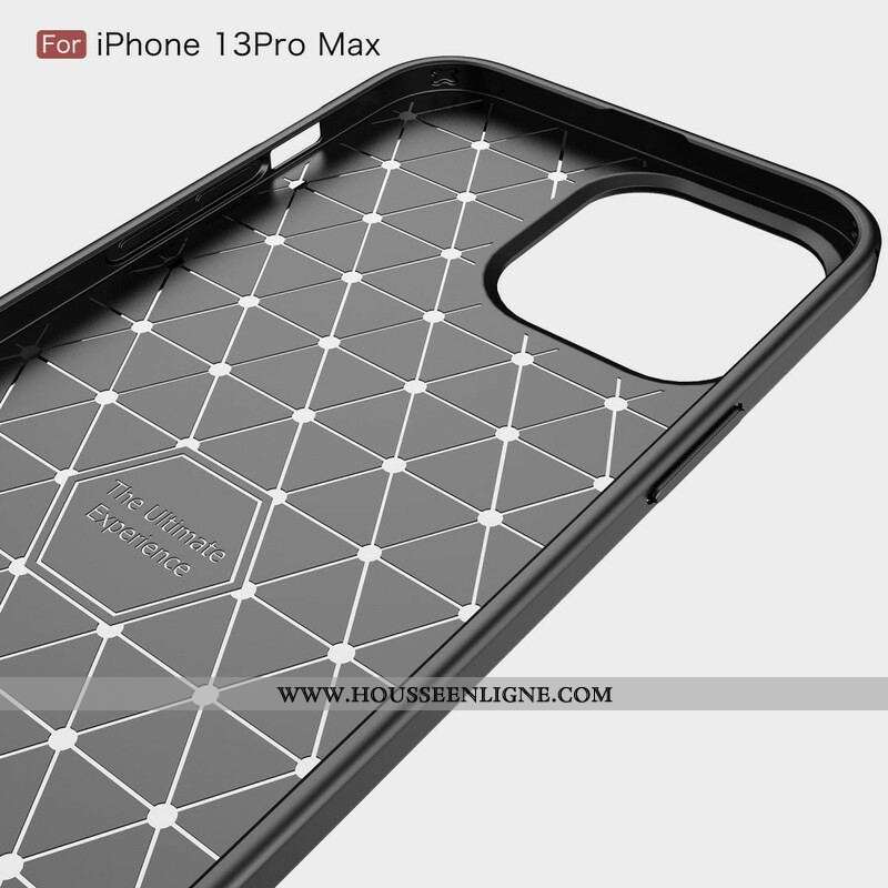 Coque iPhone 13 Po Max Fibre Carbone Brossée